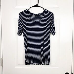 J. Crew blue white stripe short sleeve top sz Large